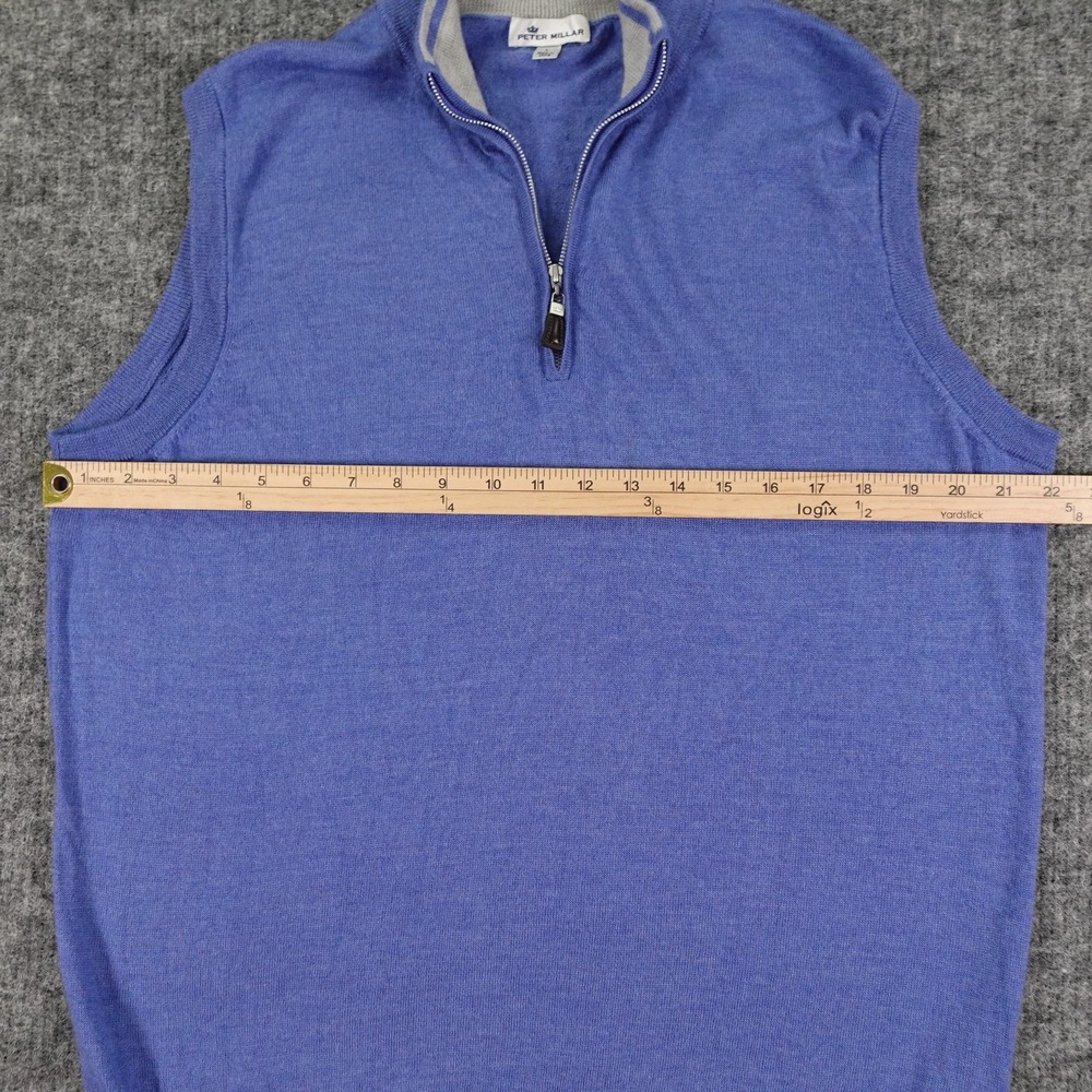 Peter Millar Sweater Vest Mens Large‎ Merino Wool Silk Blend Half Zip Pullover - Picture 9 of 10